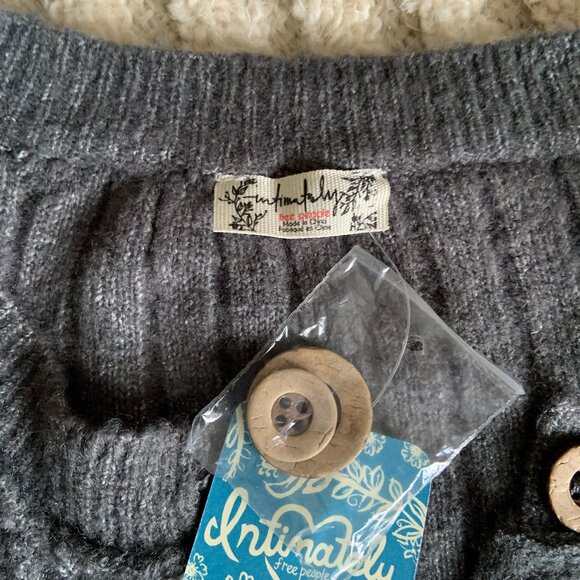 Free People Intimately Around the Clock Henley Pullover Charcoal Size L - Picture 6 of 11